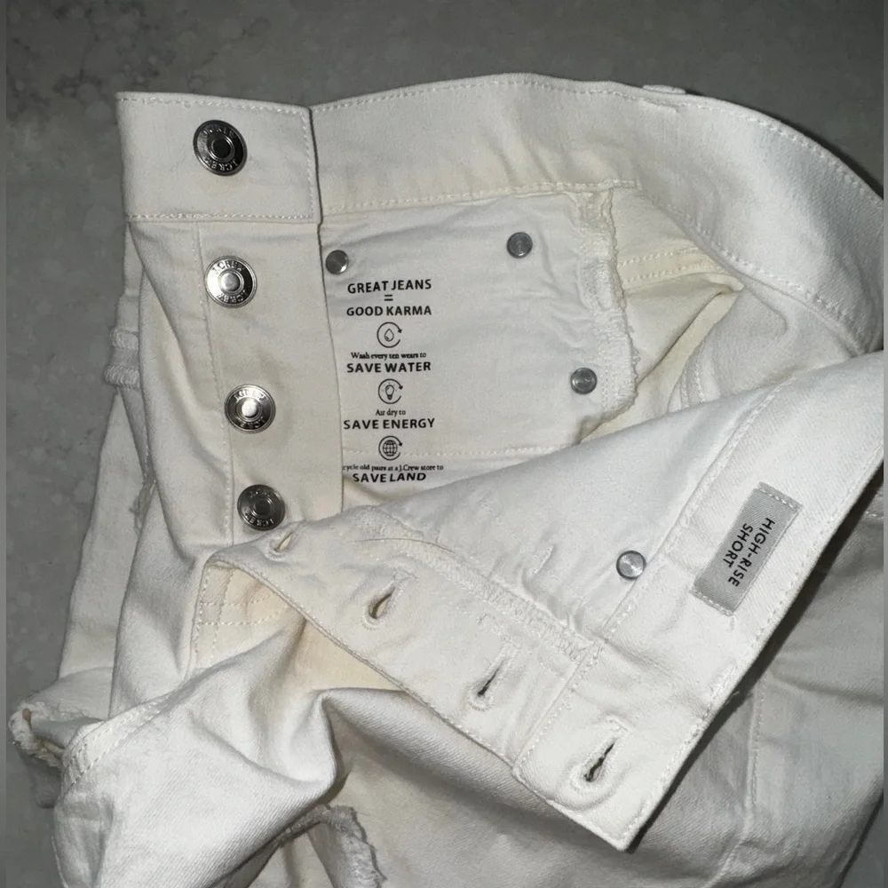 J.Crew Shorts Womens High Rise Button Fly‎ White Denim